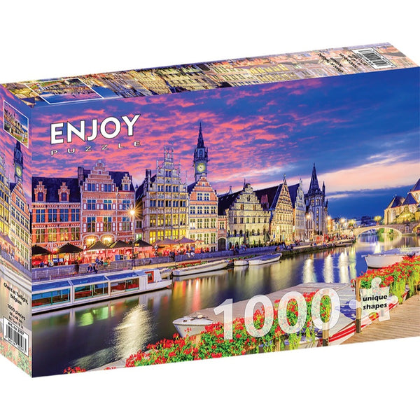 Enjoy 2097 Ghent at Twilight Belgium 1000pc Jigsaw Puzzle