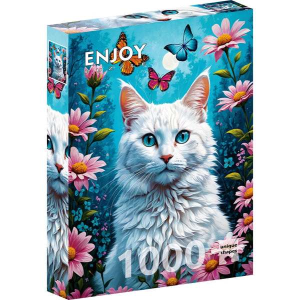 Enjoy 2140 White Cat 1000pc Jigsaw Puzzle