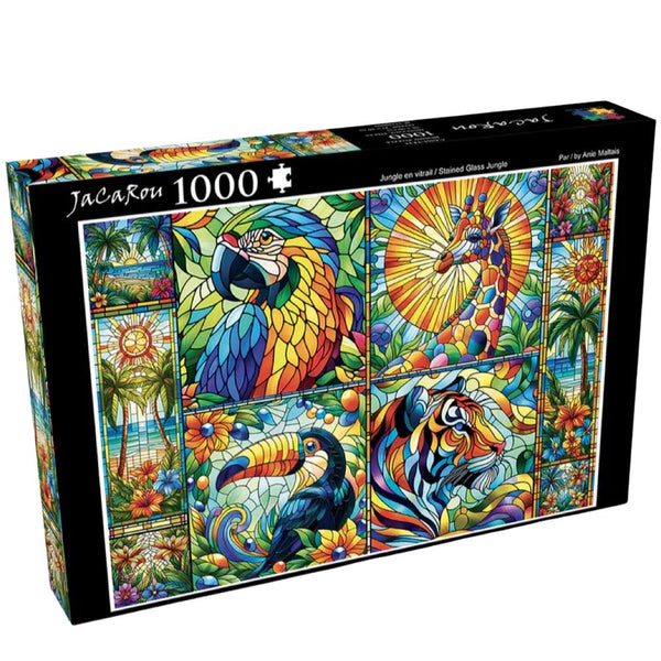 JaCaRou Stained Glass Jungle 1000pc Jigsaw Puzzle