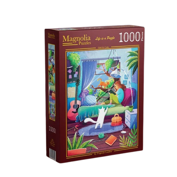 Magnolia 7051 Girl & Cats 1000pc Jigsaw Puzzle