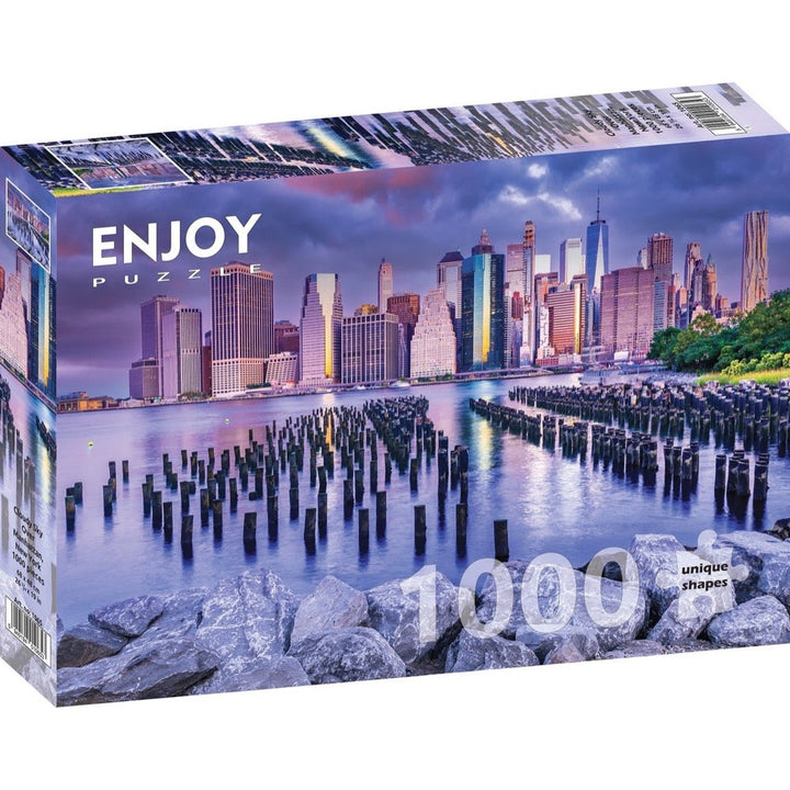 Enjoy Cloudy Sky Over Manhattan New York 1000pc Jigsaw Puzzle