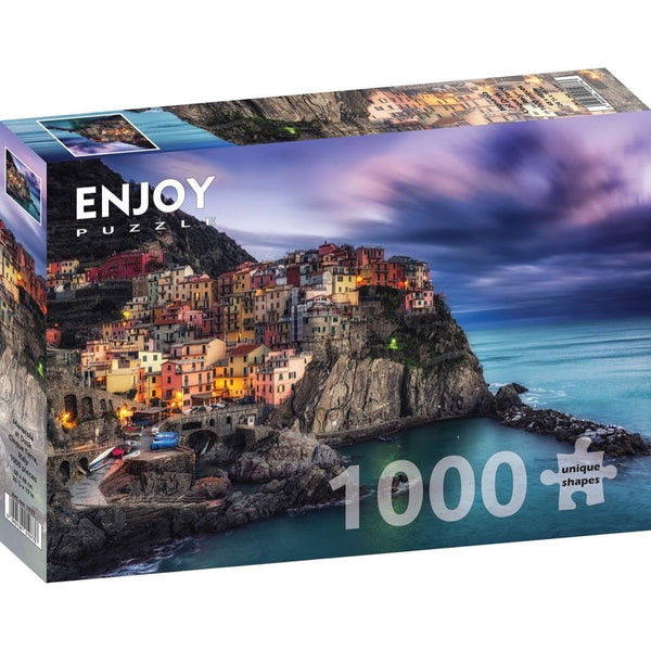 Enjoy Manarola at Dusk Cinque Terre Italy 1000pc Jigsaw Puzzle