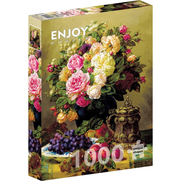 Enjoy Jean-Baptiste Robie Still Life with Roses 1000pc Jigsaw Puzzle