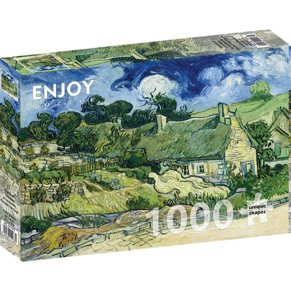 Enjoy Vincent Van Gogh Thatched Cottages at Cordeville 1000pc Jigsaw Puzzle