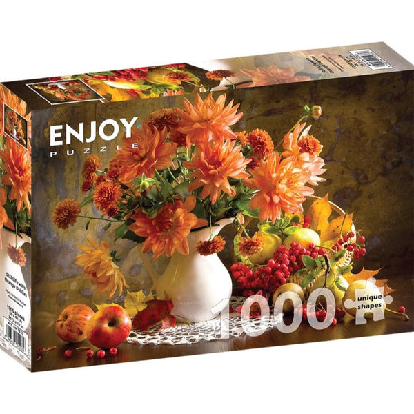 Enjoy Still Life with Orange Dahlias 1000pc Jigsaw Puzzle