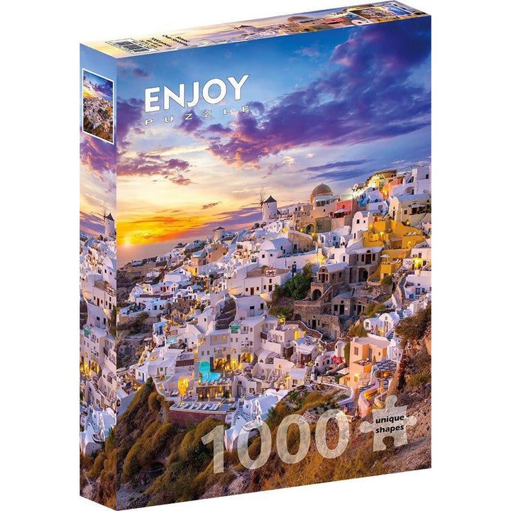 Enjoy Sunset over Santorini 1000pc Jigsaw Puzzle