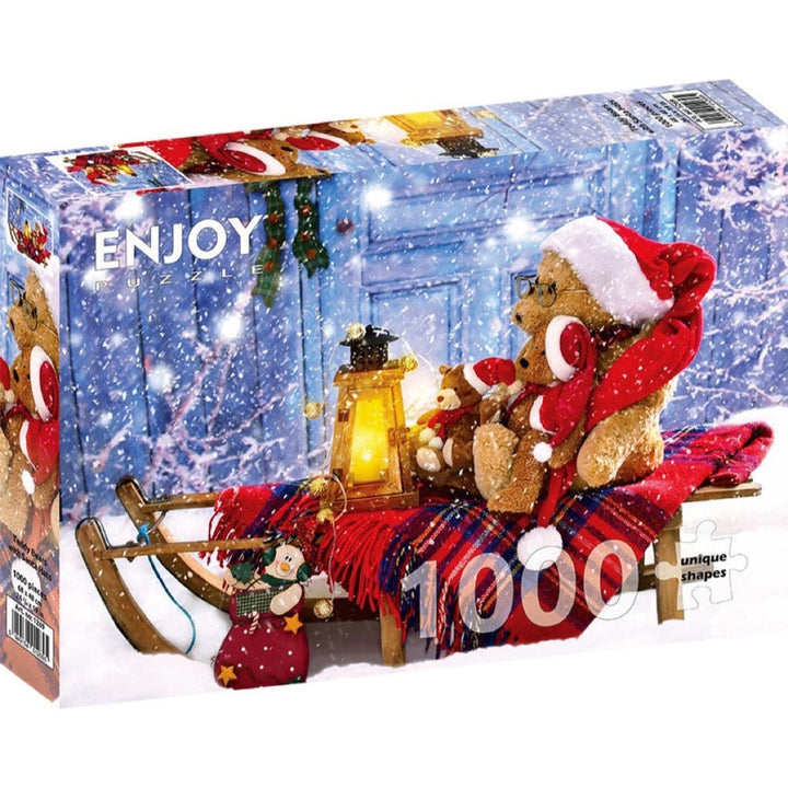 Enjoy Teddy Bears with Santa Hats 1000pc Jigsaw Puzzle