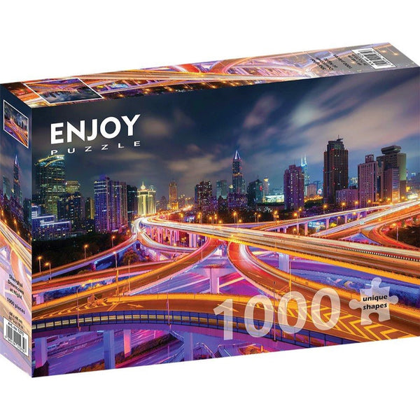 Enjoy Shanghai Downtown at Night 1000pc Jigsaw Puzzle