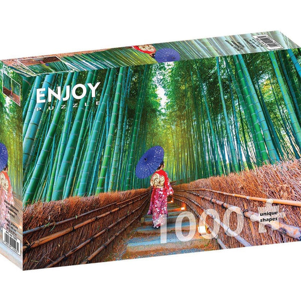 Enjoy Asian Woman in Bamboo Forest 1000pc Jigsaw Puzzle