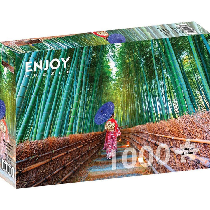 Enjoy Asian Woman in Bamboo Forest 1000pc Jigsaw Puzzle