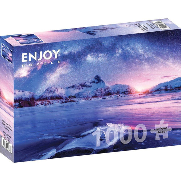 Enjoy Milky Way over Lofoten Island Norway 1000pc Jigsaw Puzzle