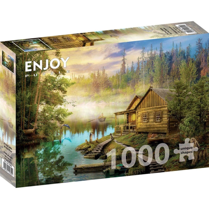 Enjoy A Log Cabin on the River 1000pc Jigsaw Puzzle