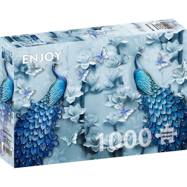 Enjoy Blue Peacocks 1000pc Jigsaw Puzzle