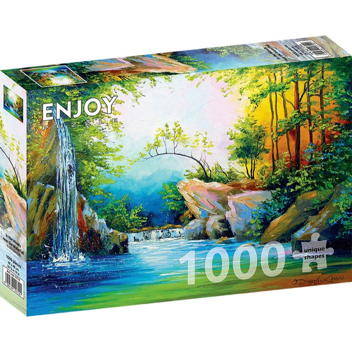 Enjoy In the Woods near the Waterfall 1000pc Jigsaw Puzzle