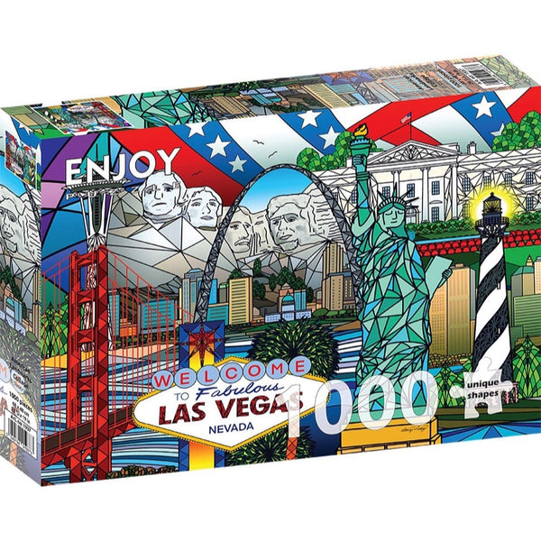 Enjoy American Landmarks Collage 1000pc Jigsaw Puzzle