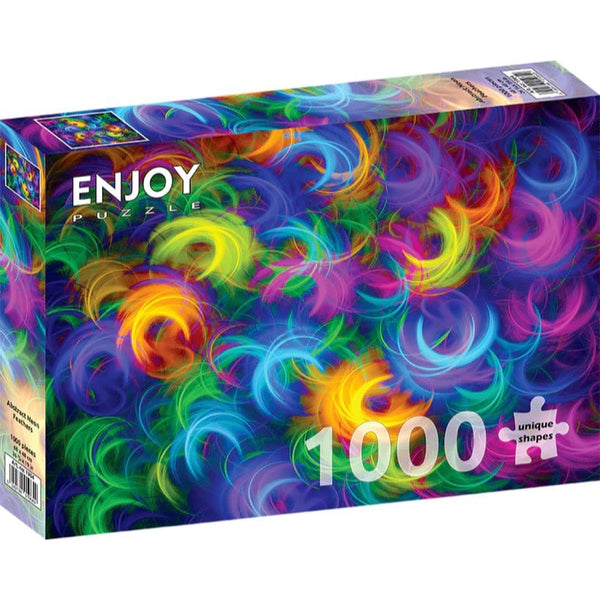 Enjoy Abstract Neon Feathers 1000pc Jigsaw Puzzle