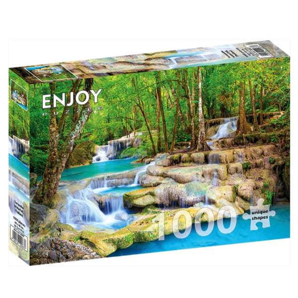 Enjoy Turquoise Waterfall Thailand 1000pc Jigsaw Puzzle