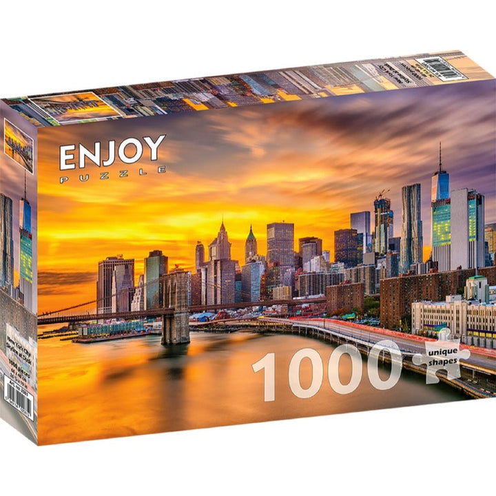 Enjoy New York City Skyline at Dusk 1000pc Jigsaw Puzzle