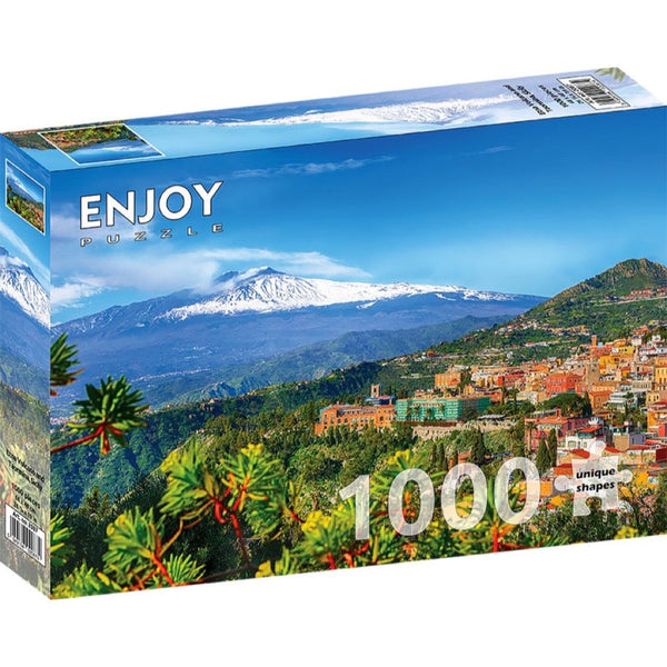 Enjoy Etna Volcano and Taormina Sicily 1000pc Jigsaw Puzzle