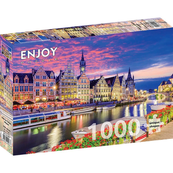 Enjoy Ghent at Twilight Belgium 1000pc Jigsaw Puzzle