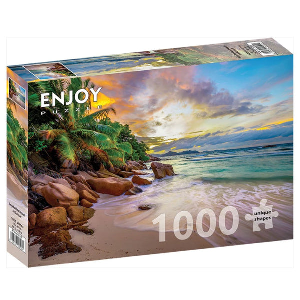 Enjoy Seychelles Beach at Sunset 1000pc Jigsaw Puzzle