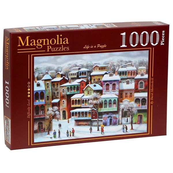 Magnolia Puzzle 2328 Snow in Old Tbilisi David Martiashvili Special Edition 1000pc Jigsaw Puzzle