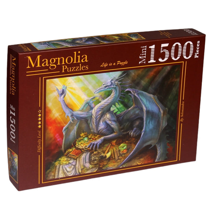 Magnolia Puzzle 3509 Blue Dragon and Treasure 1500pc Mini Jigsaw Puzzle