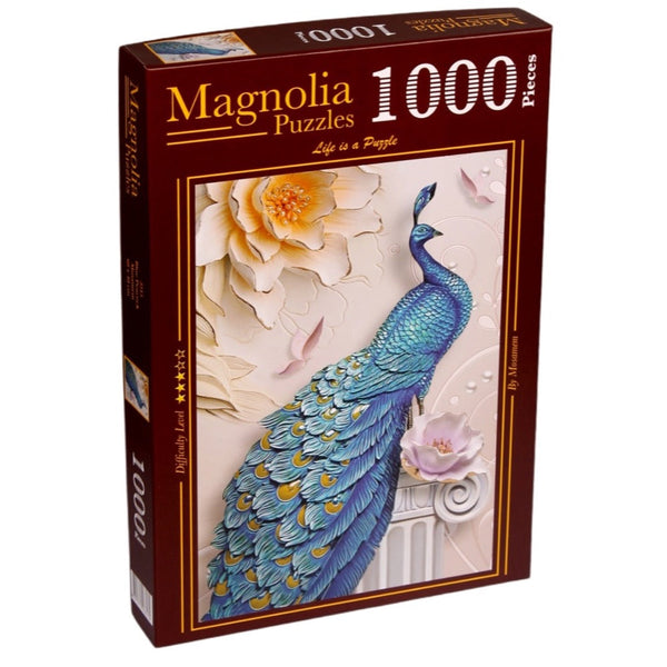 Magnolia Puzzle 3515 Blue Peacock 1000pc Jigsaw Puzzle